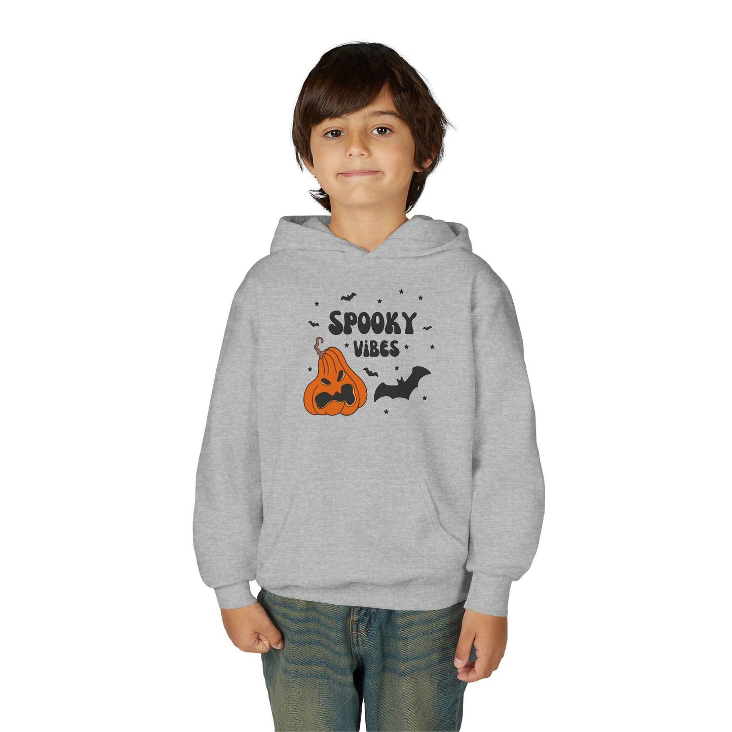 Spooky Vibes Hoodie for Kids - Cute Halloween Sweatshirt Youth Hoodie