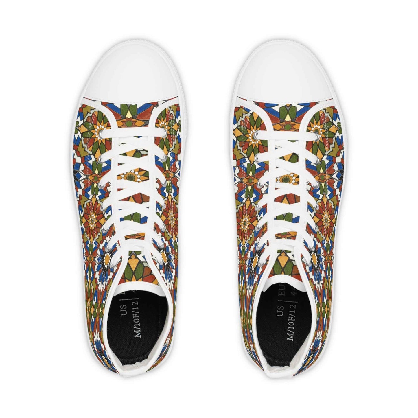 Moroccan Mosaic High-Top Sneakers: Handmade Zellige Tile Design