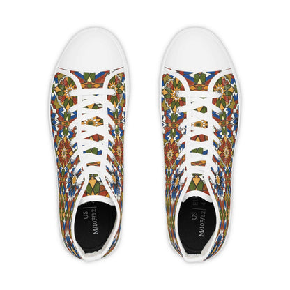 Moroccan Mosaic High-Top Sneakers: Handmade Zellige Tile Design