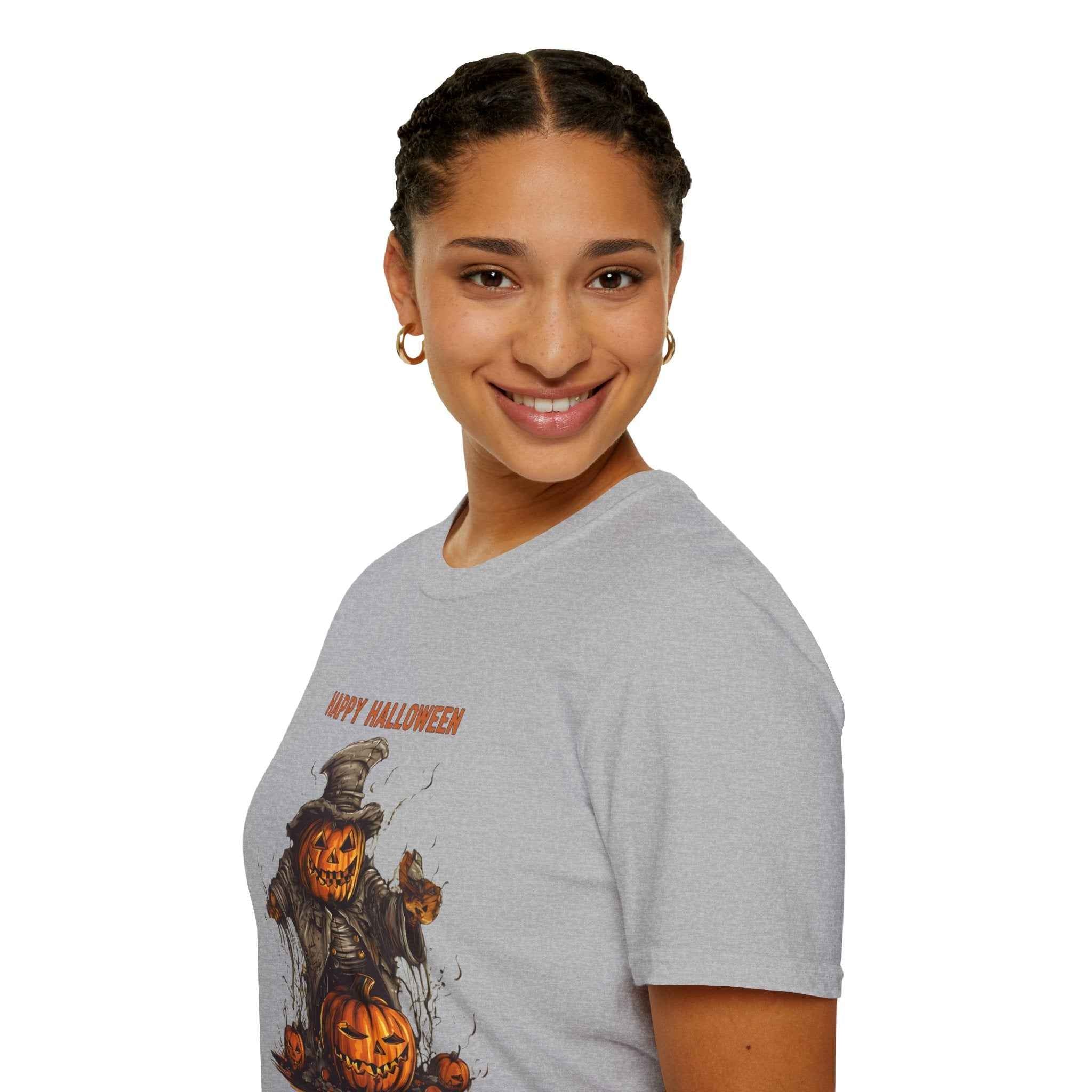 Happy Halloween T-Shirt – Unisex Pumpkin Tee for Spooky Fall Celebrations