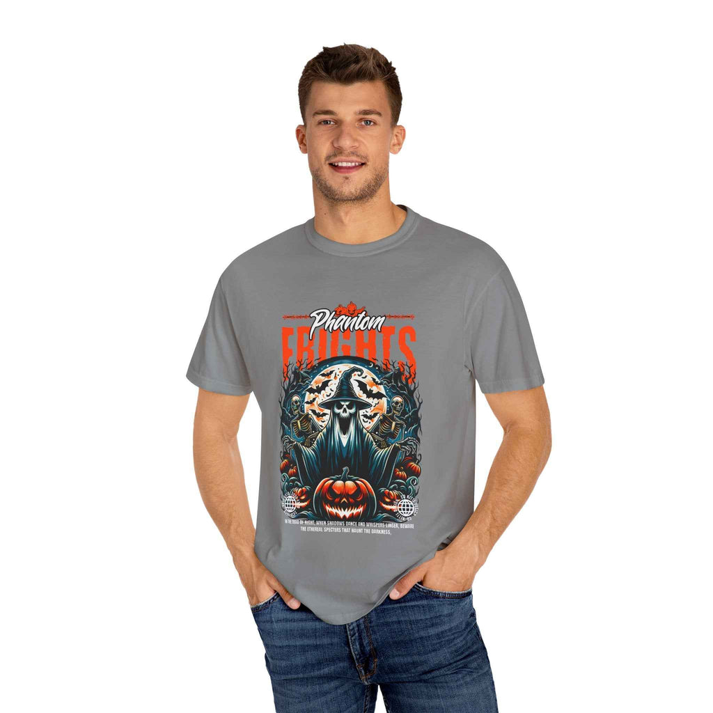 Phantom Frights T-Shirt - Unisex Garment-Dyed Tee for Spooky Seasons