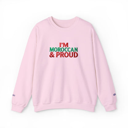 Moroccan & Proud Crewneck Sweatshirt — Patriotic Morocco Pride Pullover - Ghita Shop