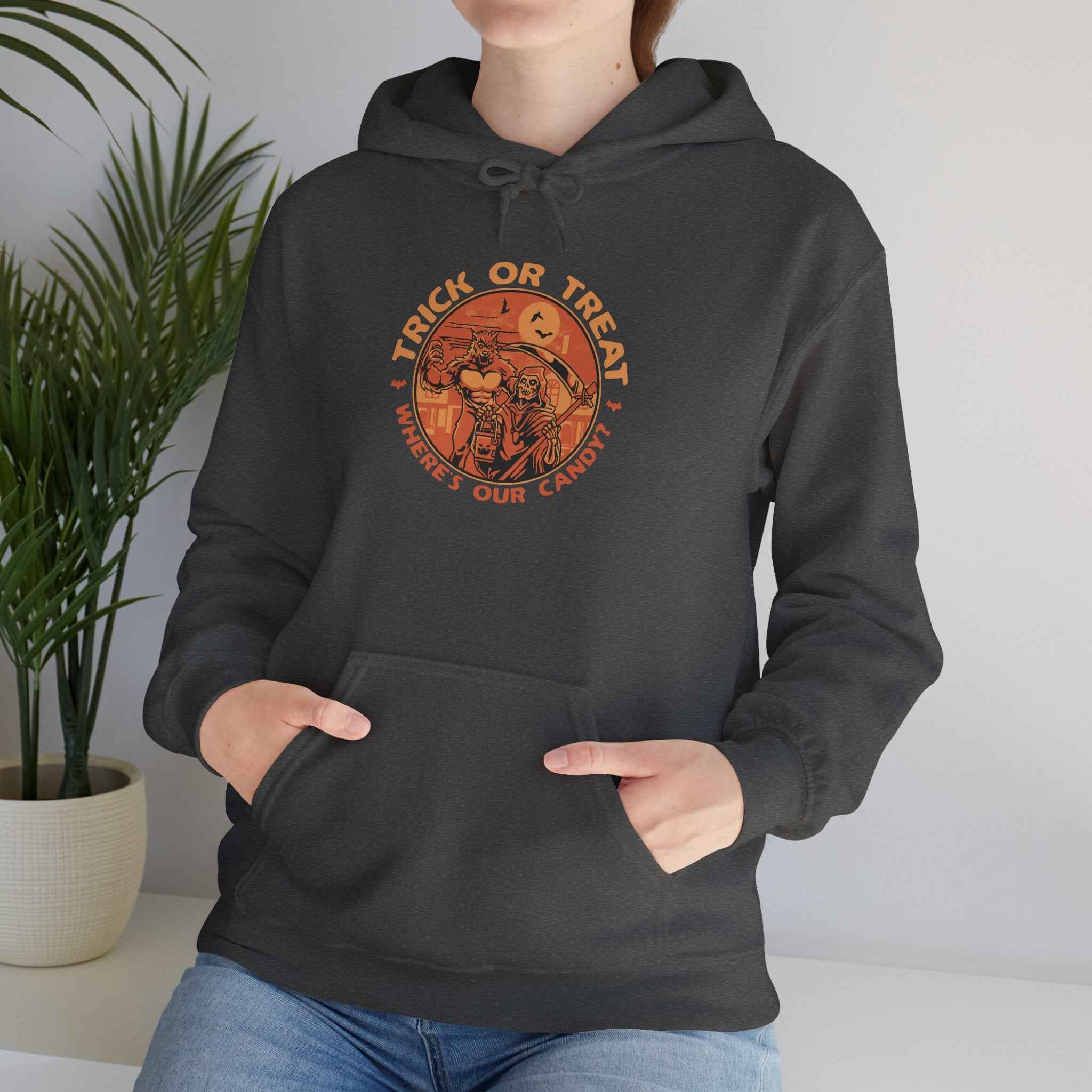 Halloween Graphic Hoodie - Werewolf vs. Grim Reaper