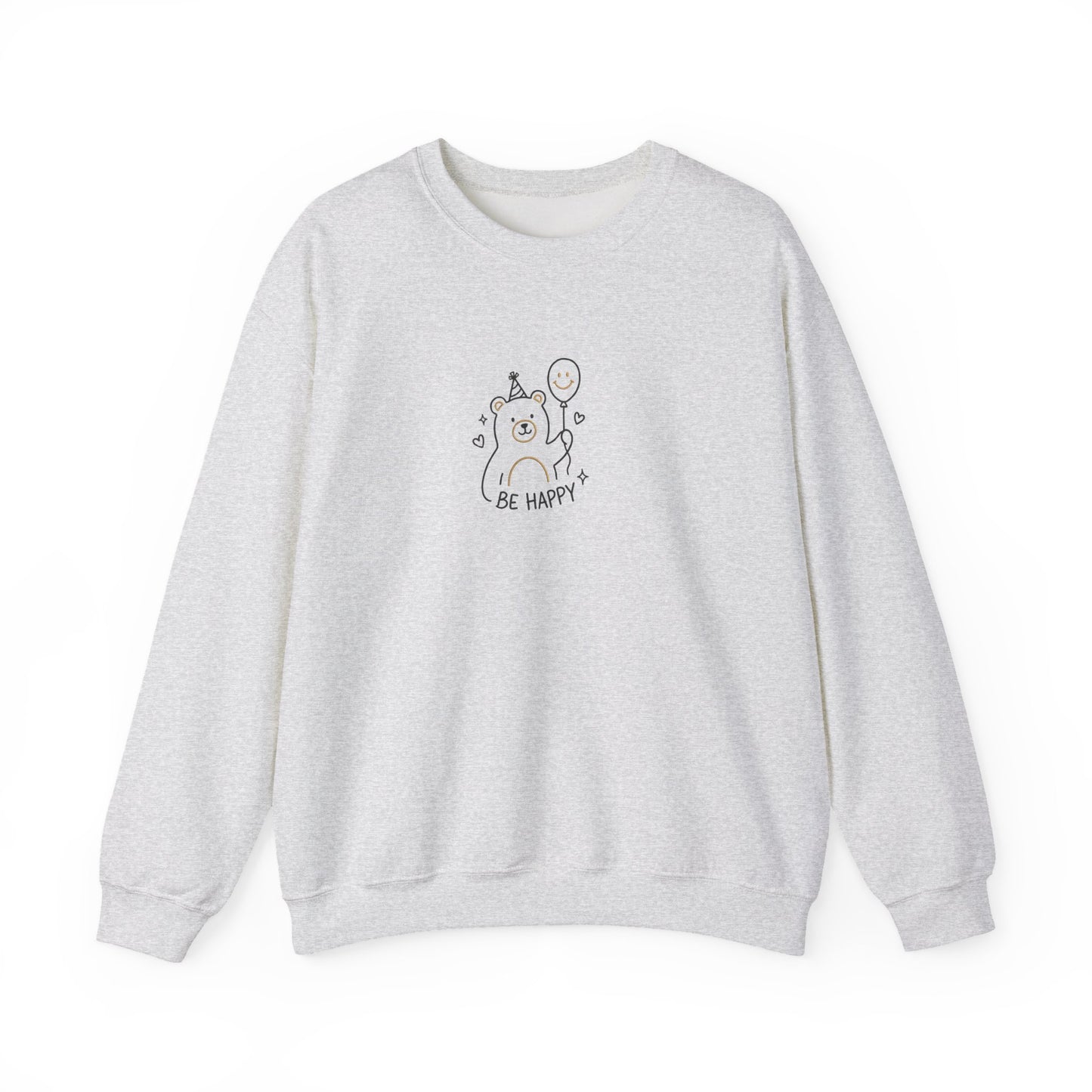 Cute Cat Crewneck Sweatshirt - Be Happy Graphic Cozy Casual Pullover - Ghita Shop
