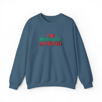 Moroccan & Proud Crewneck Sweatshirt — Patriotic Morocco Pride Pullover - Ghita Shop
