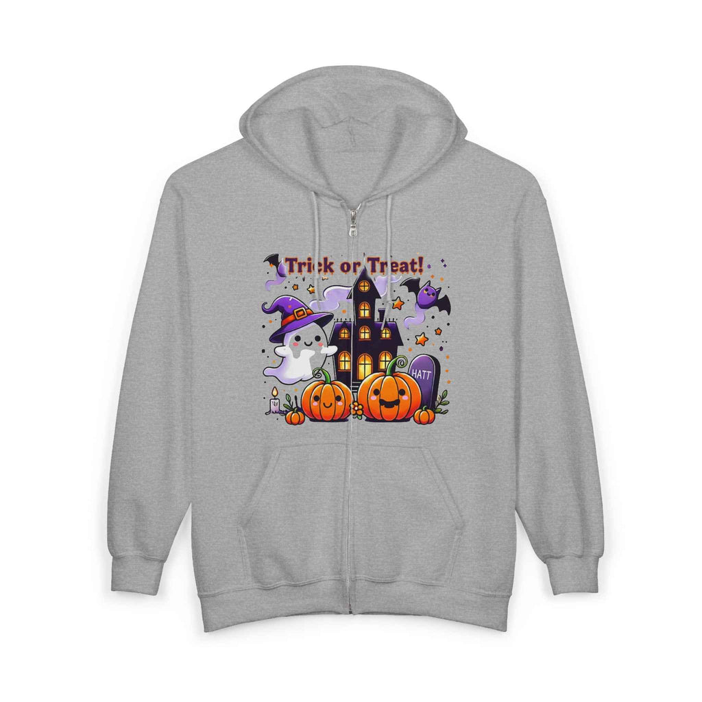 Halloween Ghosts Hoodie - Trick or Treat Zip Sweatshirt