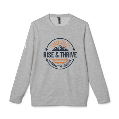 Rise & Thrive Crewneck Sweatshirt — Embrace the Journey Mountain Graphic