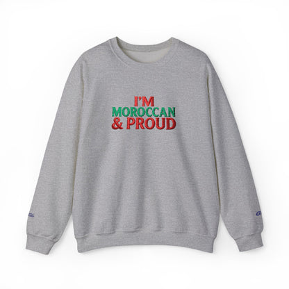 Moroccan & Proud Crewneck Sweatshirt — Patriotic Morocco Pride Pullover - Ghita Shop