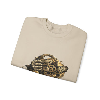 Steering Wheel Vintage Mechanical Crewneck Sweatshirt — Never You Run The Day
