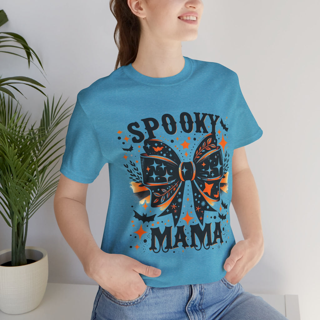 Spooky Mama T-Shirt - Unisex Jersey Tee for Halloween, Family Events, Gifts for Moms, Autumn Fashion, Casual Wear
