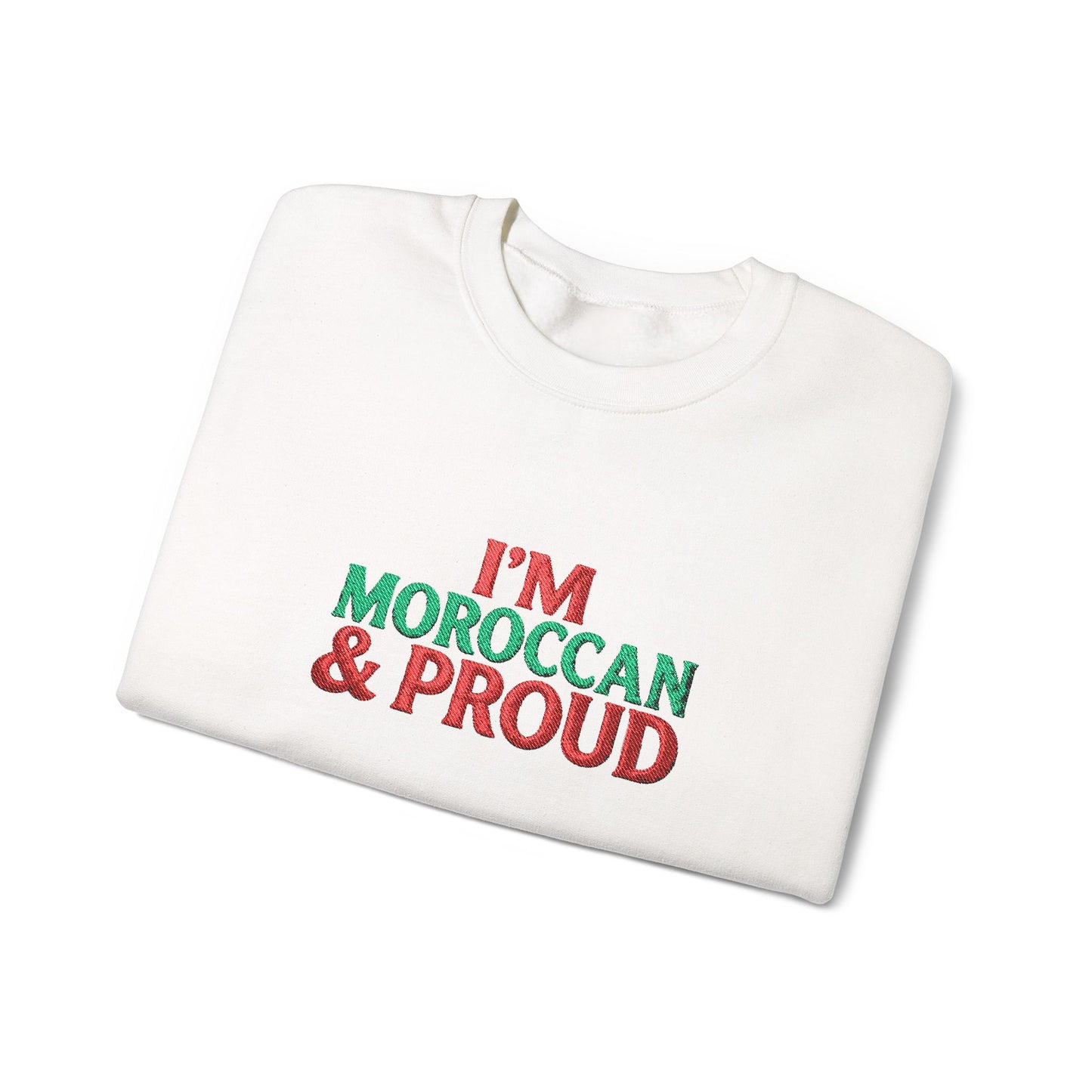 Moroccan & Proud Crewneck Sweatshirt — Patriotic Morocco Pride Pullover - Ghita Shop