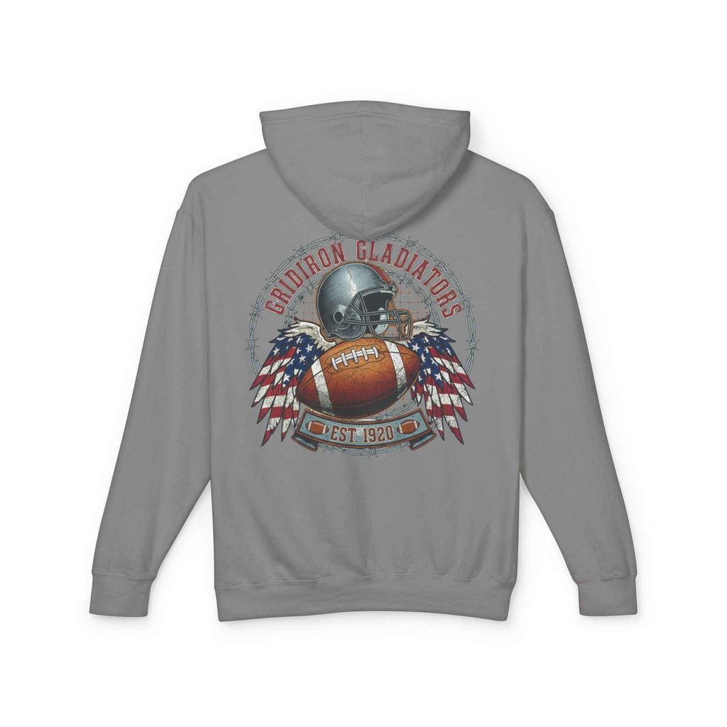 Patriotic Football Hoodie - Unisex Lightweight Hooded Sweatshirt for Gamers and Sports Fans