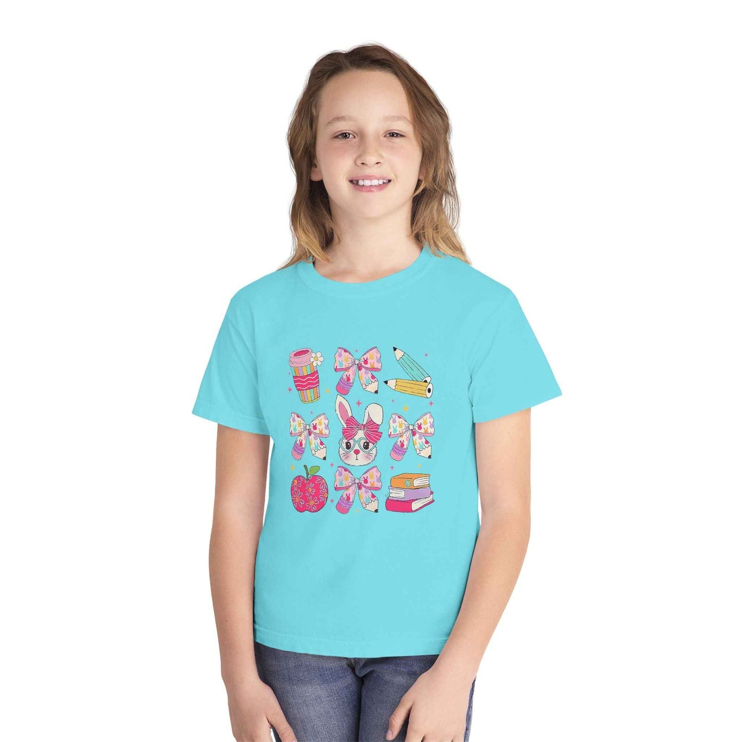 Youth Tee Bunny Back to School Tee for Girls and Sisters