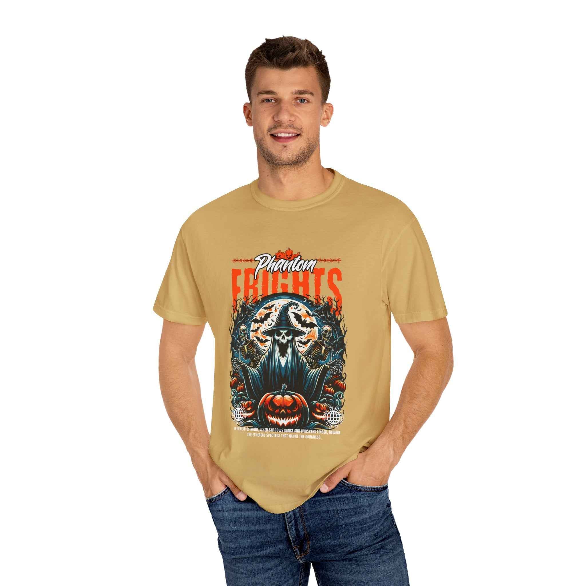 Phantom Frights T-Shirt - Unisex Garment-Dyed Tee for Spooky Seasons
