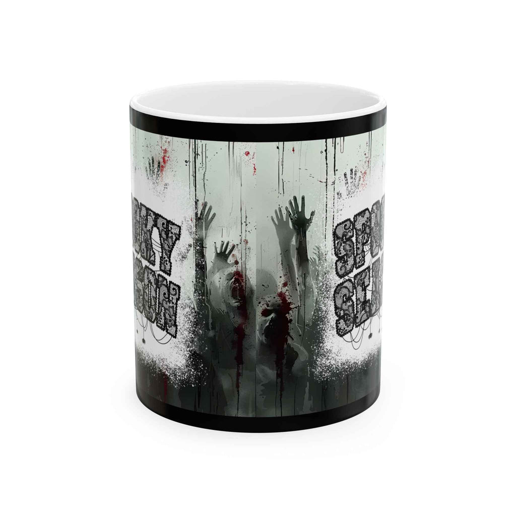 Spooky Ceramic Mug for Halloween, Unique Horror Coffee Cup Gift