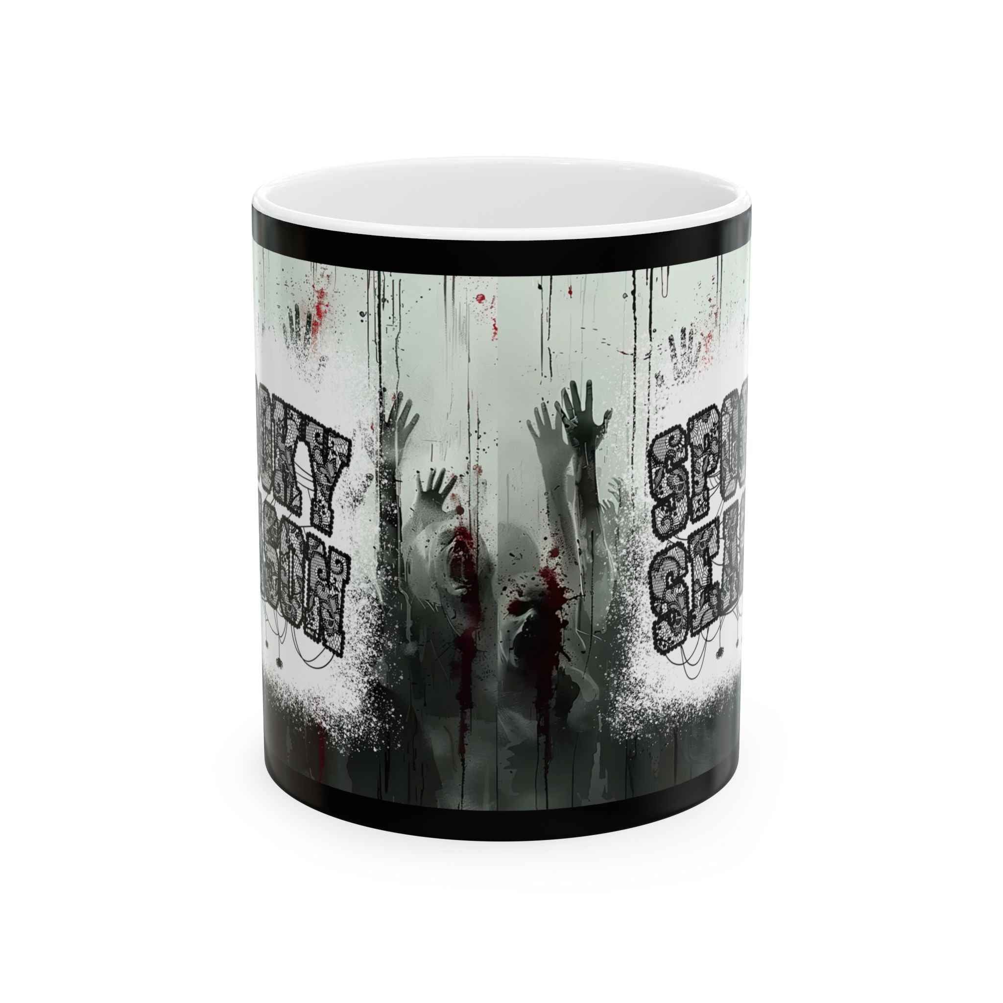 Spooky Ceramic Mug for Halloween, Unique Horror Coffee Cup Gift