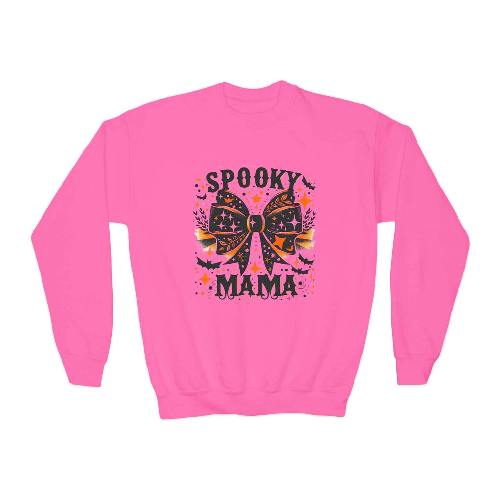 Spooky Mama Sweatshirt - Youth Crewneck for Halloween Fun