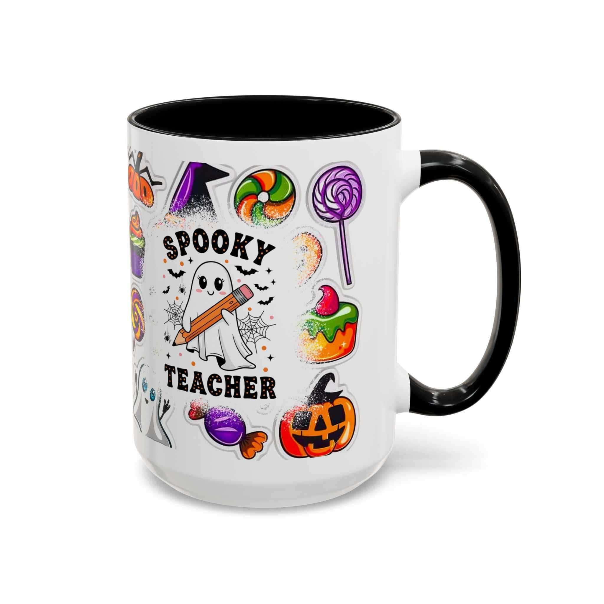 Spooky Teacher Coffee Mug – Adorable Halloween Decor with Cute Ghost Design