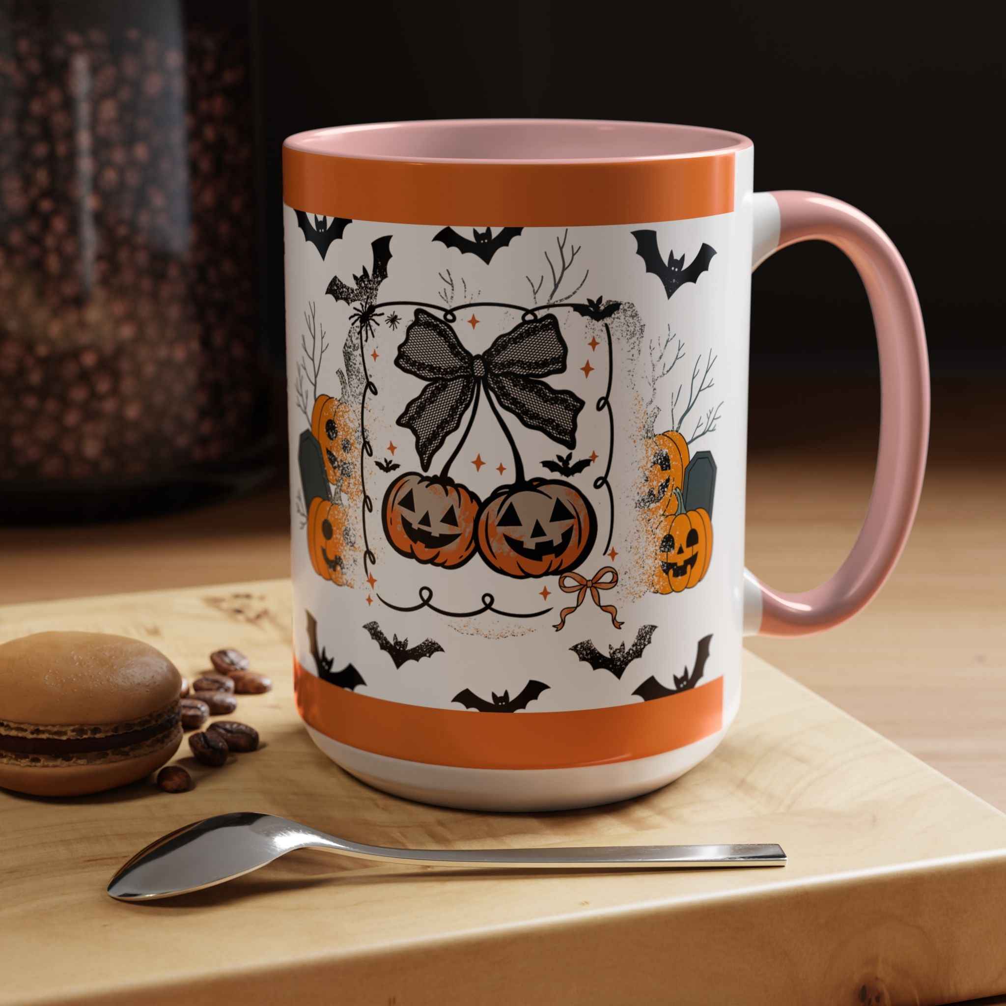 Halloween Coffee Mug - Spooky Pumpkin Design Accent