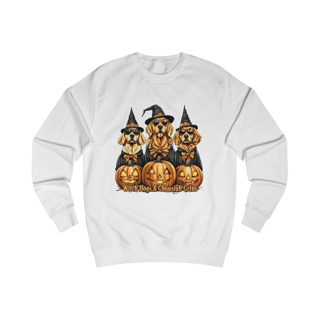Witch Dogs Sweatshirt - Ghoulish Grins Unisex Halloween Spooky Apparel