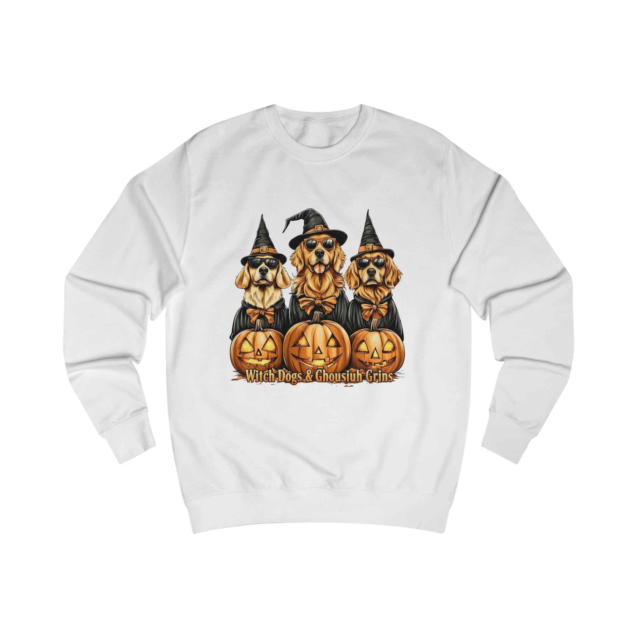 Witch Dogs Sweatshirt - Ghoulish Grins Unisex Halloween Spooky Apparel