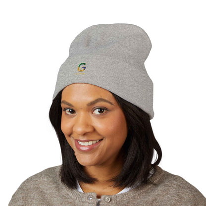 Embroidered Cuffed Beanie with G Logo | Trendy Winter Fashion Accessory
