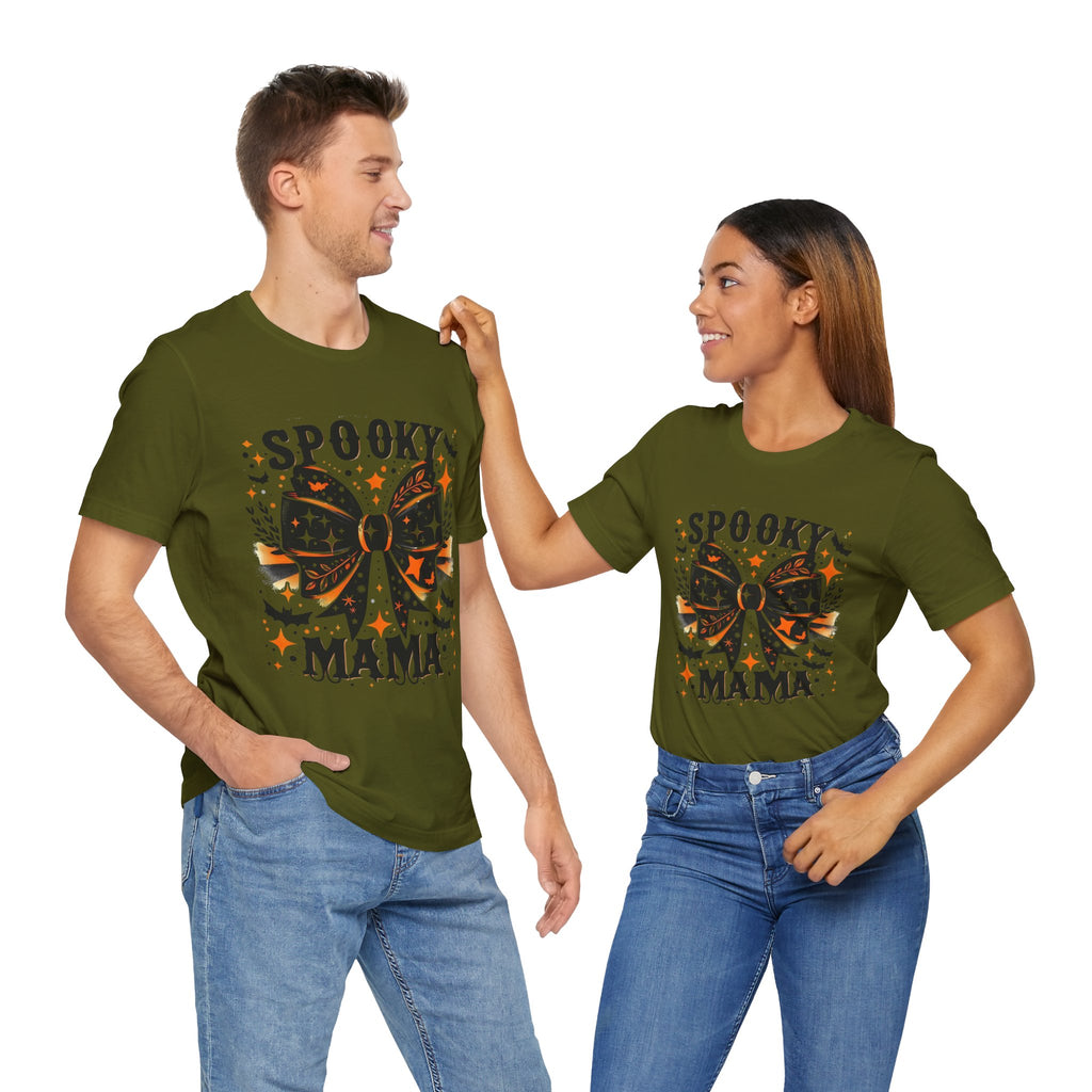 Spooky Mama T-Shirt - Unisex Jersey Tee for Halloween, Family Events, Gifts for Moms, Autumn Fashion, Casual Wear