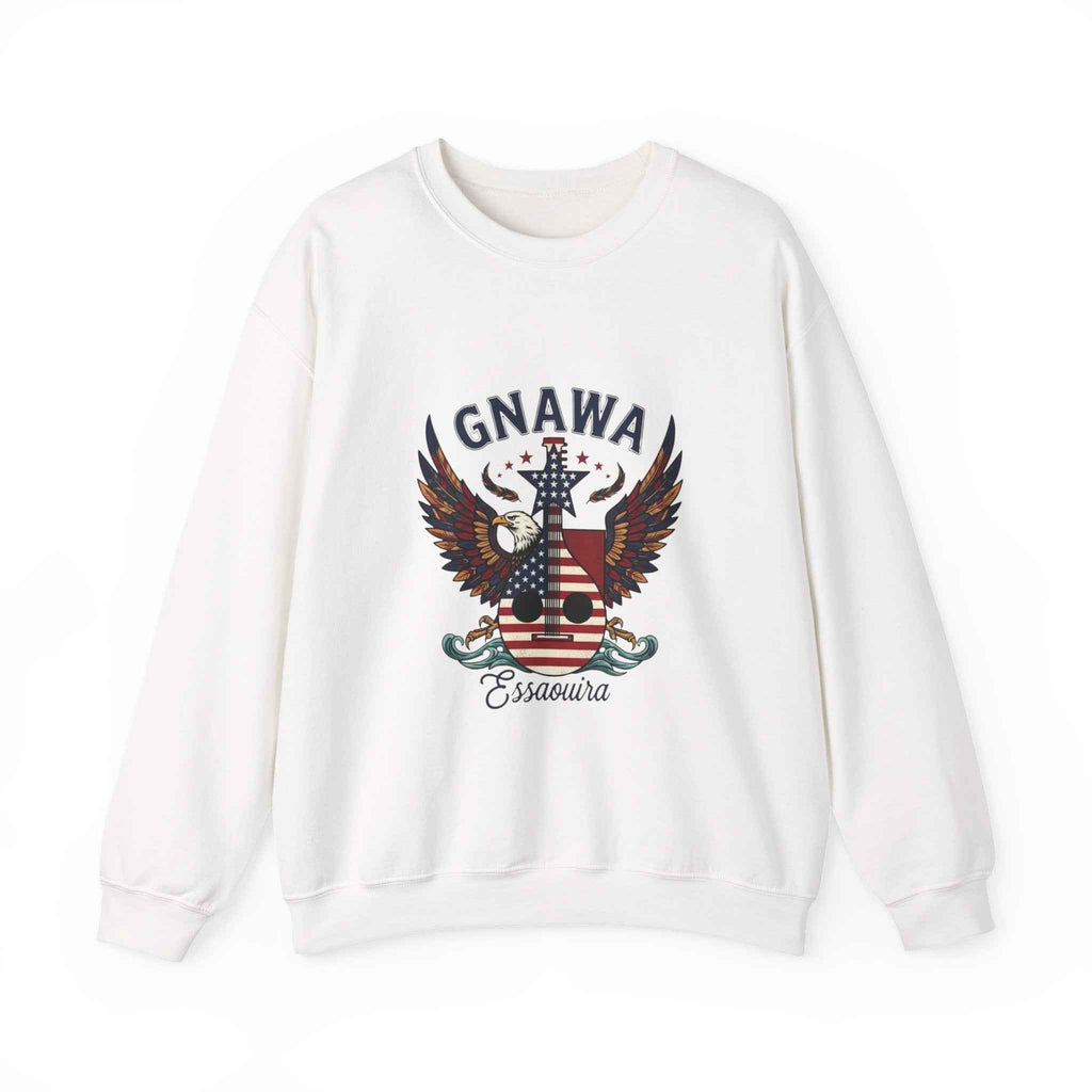Patriotic Guitar Sweatshirt - Unique Moroccan Artisanat Design