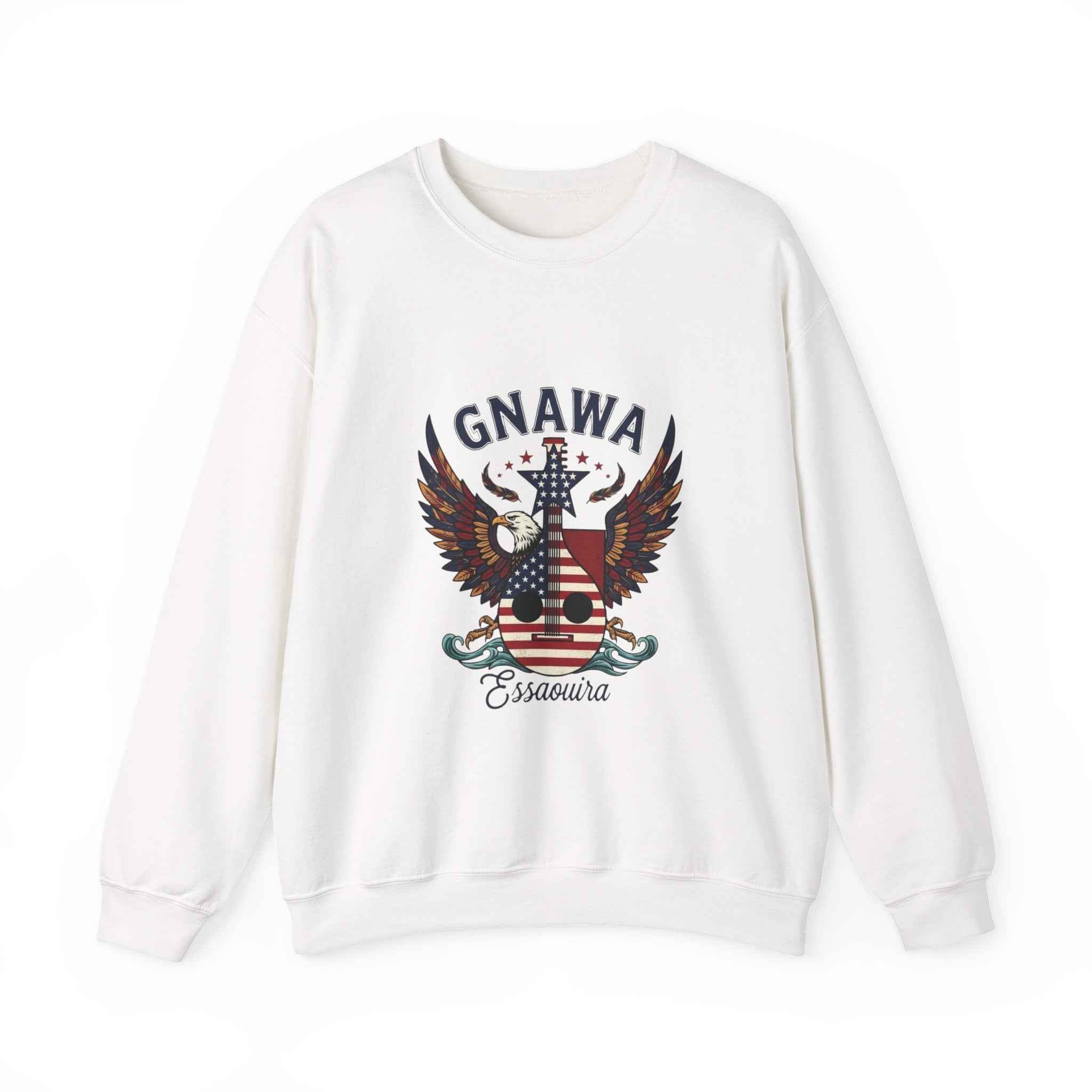 Patriotic Guitar Sweatshirt - Unique Moroccan Artisanat Design