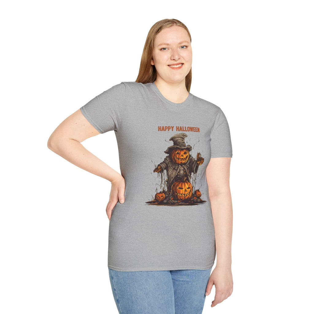 Happy Halloween T-Shirt – Unisex Pumpkin Tee for Spooky Fall Celebrations