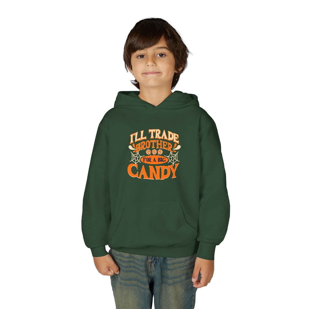 Kids Halloween Hoodie - I'll Trade Brother for Candy Youth Sweatshirt